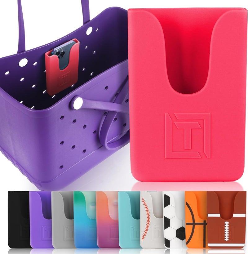 Tributary Brands - Pink Phone Holder for Bogg Bag and Simple Modern Bag - Made of Silicone and Fits All Phone Sizes - Image 1